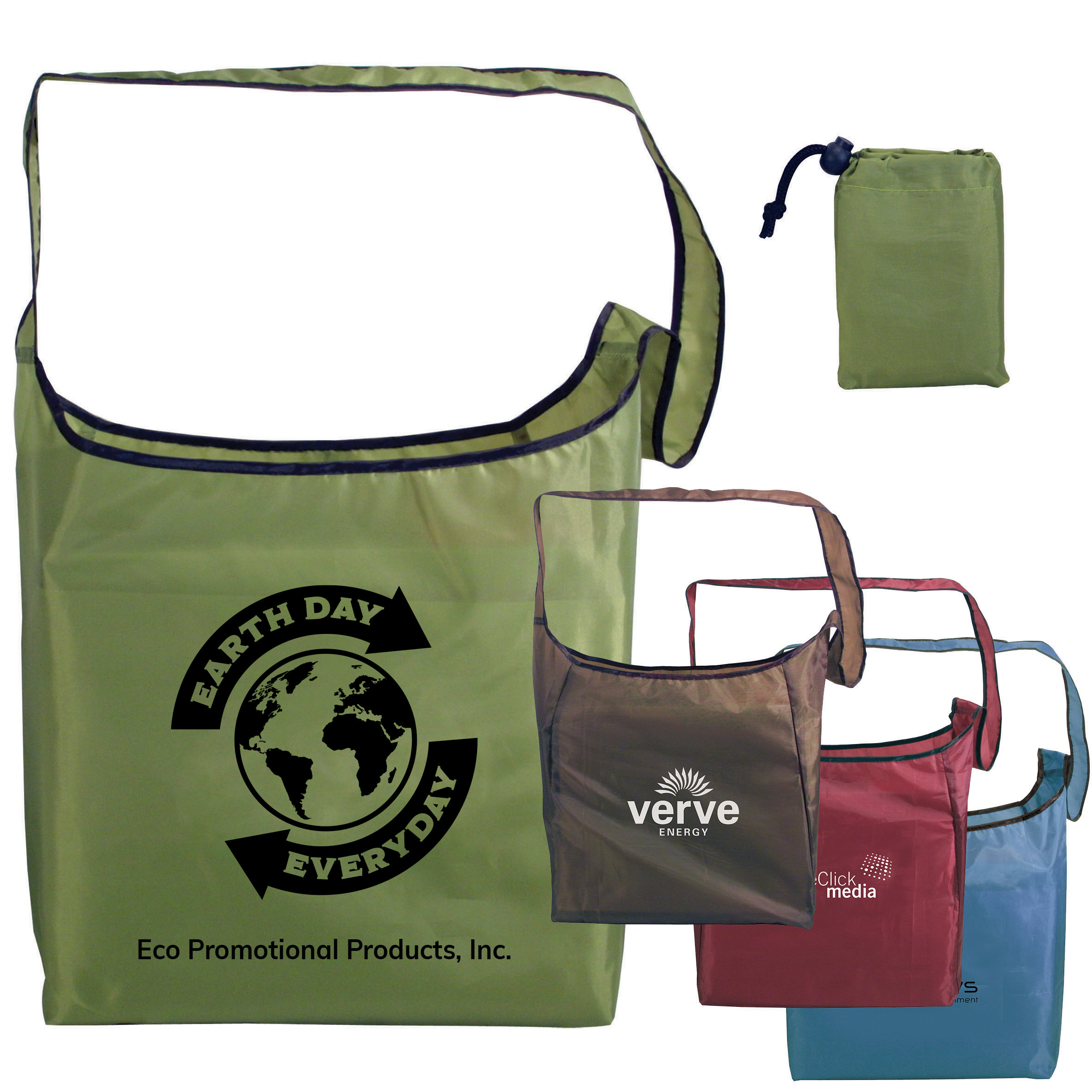 Customizable Fold Away Recycled Sling Bag Eco Promotional Products